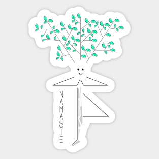 Tree yoga pose drawing Sticker